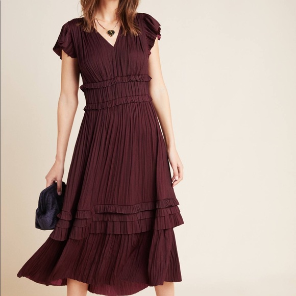 Anthropologie current air floral pleated dress - munimoro.gob.pe